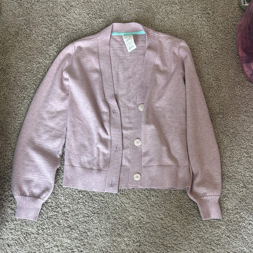 Med Couture Light Dusty Pink Button Cardigan